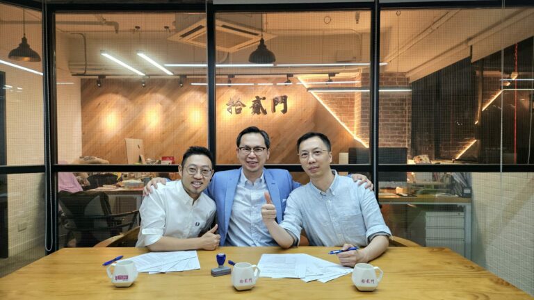 T12M Ventures 創辦人林溢鋒（中）期望香港科技發展可以憑藉AI 追落後，並迎來AI 爆發及飛躍發展，真正讓香港成為「AI Pioneer」。圖左為 Jervois Group 董事何兆麟、及Jervois Group 董事李成傑（右）