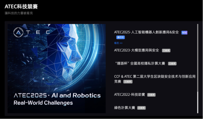 ATEC前沿科技探索社區官網宣佈開賽